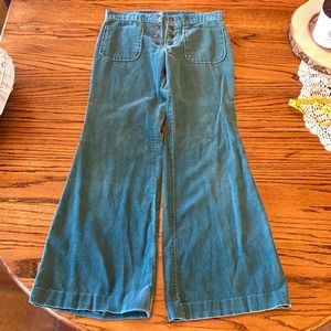 Vintage teal low rise bell bottoms